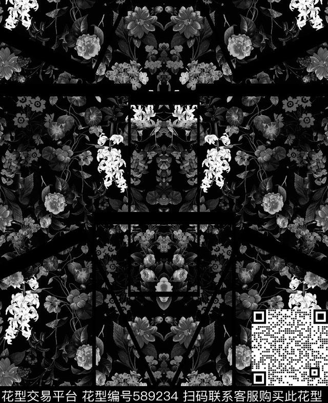 热带花卉植物数码印花华亿平台下载（图片编号: 589234） - 瓦栏（Walan）
