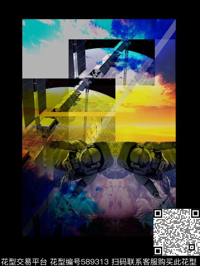 天空宇航员男装华亿平台数码印花华亿平台下载（图片编号: 589313） - 瓦栏（Walan）