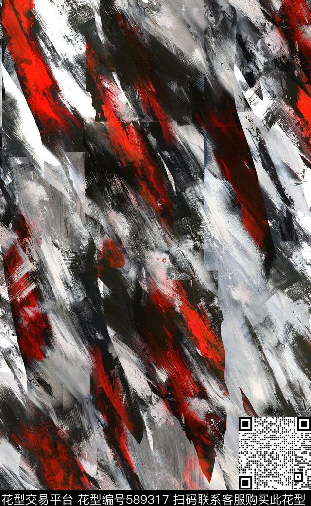 抽象肌理潮流大牌花卉羽绒服数码印花华亿平台下载（图片编号: 589317） - 瓦栏（Walan）