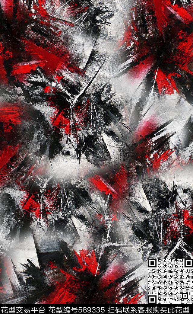 抽象肌理时尚大牌潮流羽绒服印花数码印花华亿平台下载（图片编号: 589335） - 瓦栏（Walan）