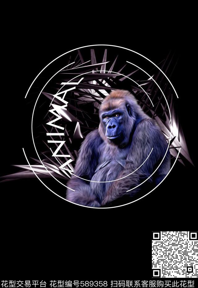 定位男装猩猩T恤卫衣数码印花华亿平台下载（图片编号: 589358） - 瓦栏（Walan）