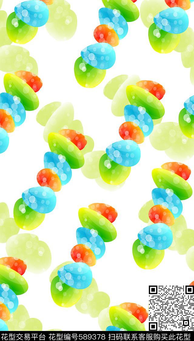 数码图案圆形变换多色数码印花华亿平台下载（图片编号: 589378） - 瓦栏（Walan）