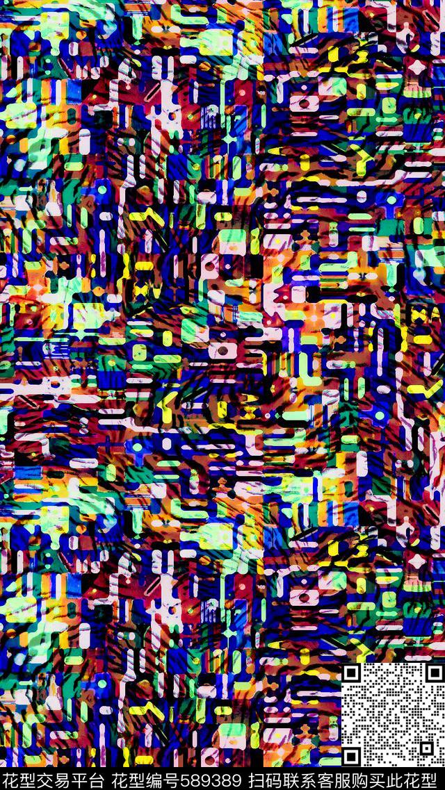 流行时尚几何动物纹数码印花华亿平台下载（图片编号: 589389） - 瓦栏（Walan）