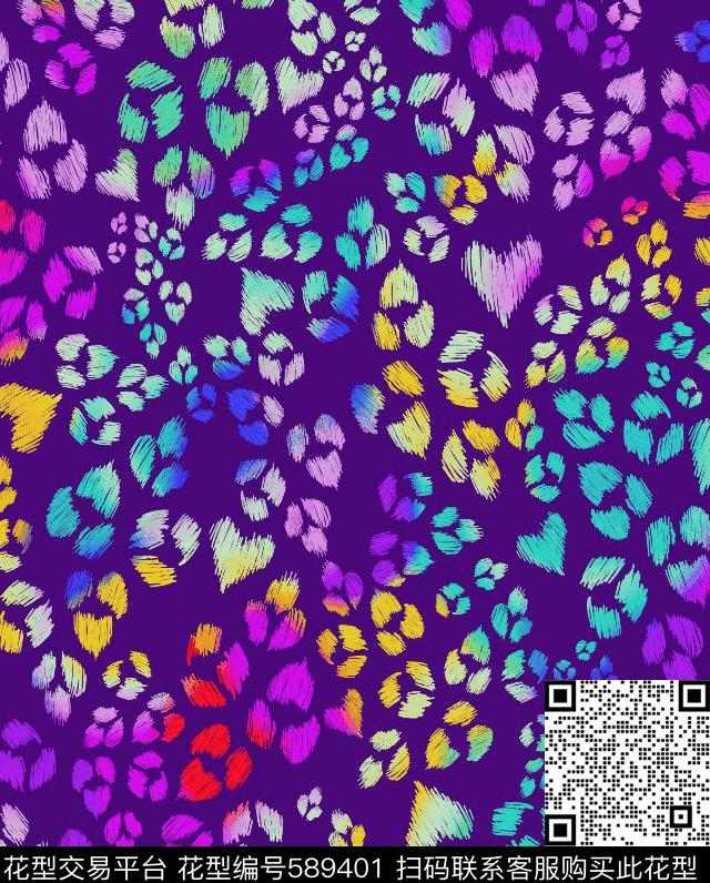 梦幻色彩抽象数码印花华亿平台下载（图片编号: 589401） - 瓦栏（Walan）
