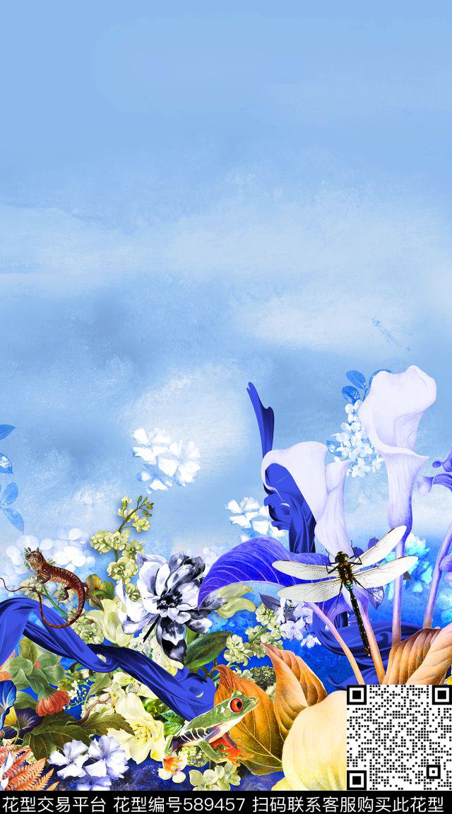 数码花卉裁片数码印花华亿平台下载（图片编号: 589457） - 瓦栏（Walan）