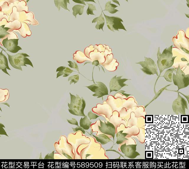 简笔画花粉末传统印花华亿平台下载（图片编号: 589509） - 瓦栏（Walan）