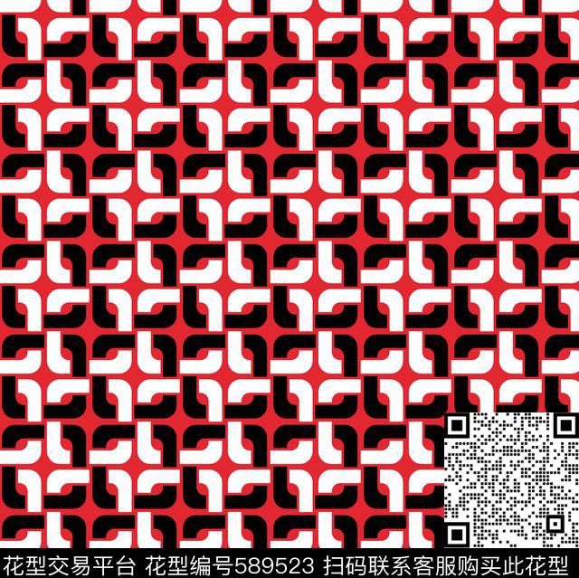 几何时尚大牌传统印花华亿平台下载（图片编号: 589523） - 瓦栏（Walan）