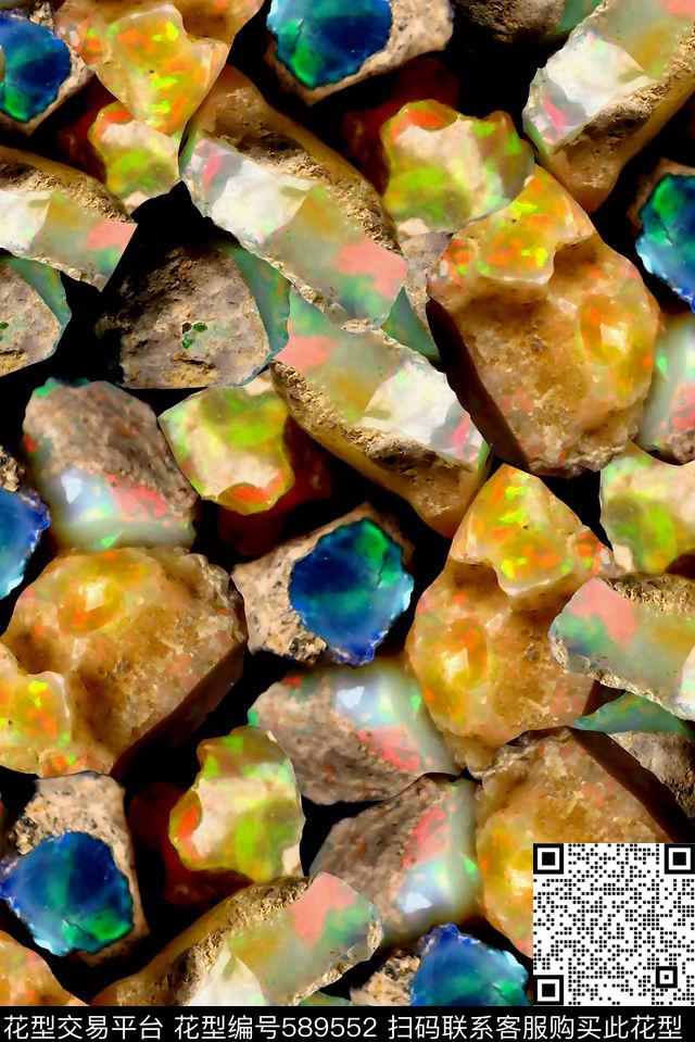 抽象宝石矿石数码印花华亿平台下载（图片编号: 589552） - 瓦栏（Walan）