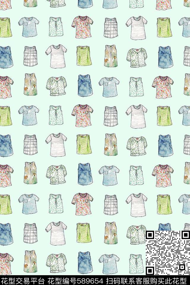 满版童装手绘。卡通传统印花华亿平台下载（图片编号: 589654） - 瓦栏（Walan）