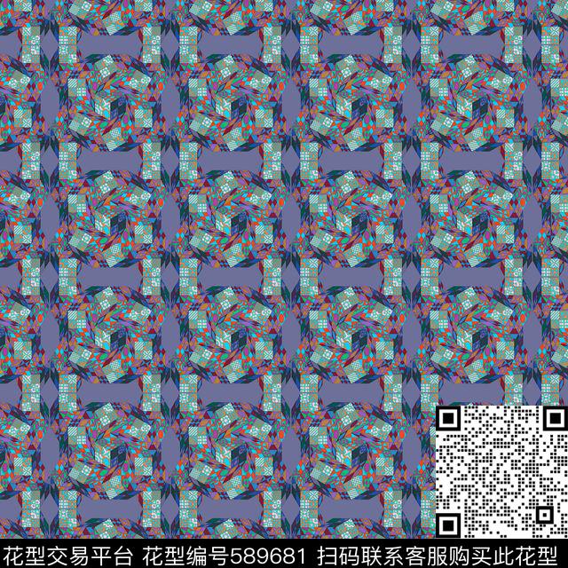 波点几何色块传统印花华亿平台下载（图片编号: 589681） - 瓦栏（Walan）