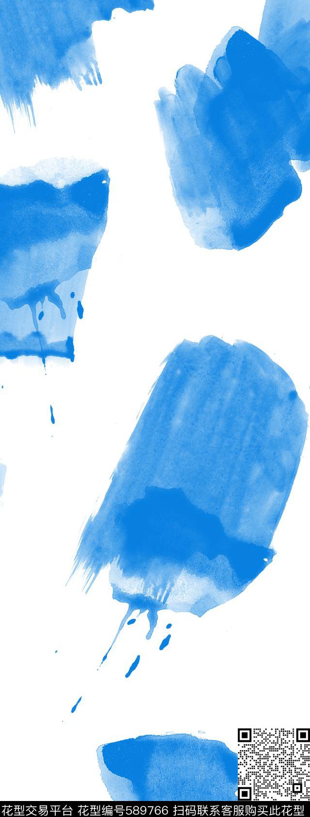 简约水墨色块服饰印花数码印花华亿平台下载（图片编号: 589766） - 瓦栏（Walan）