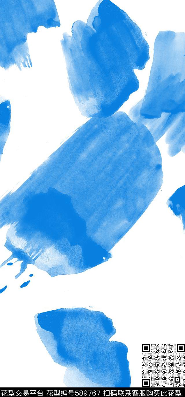 简约水墨色块服饰印花数码印花华亿平台下载（图片编号: 589767） - 瓦栏（Walan）