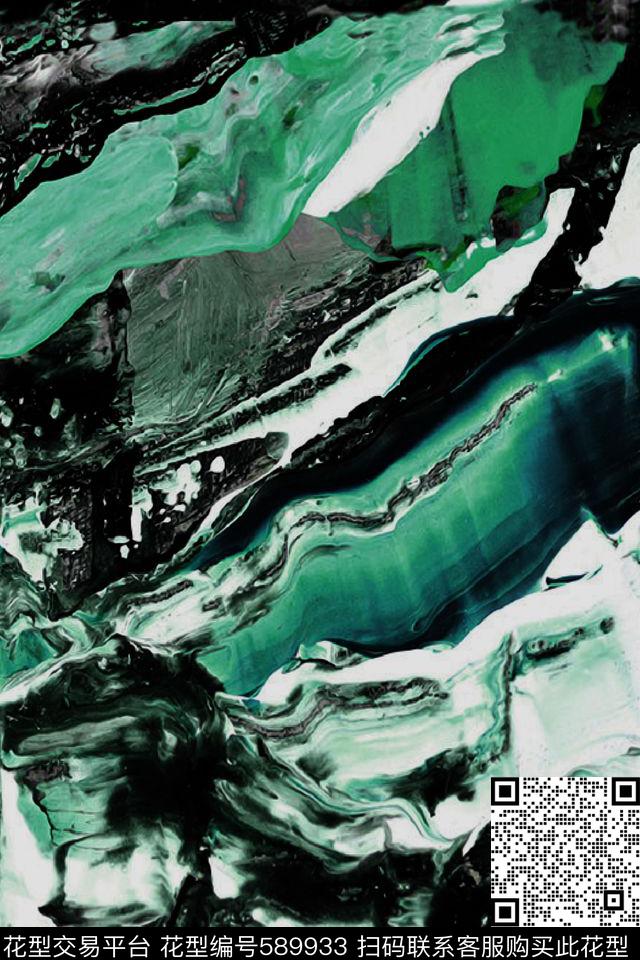 抽象油画笔刷数码印花华亿平台下载（图片编号: 589933） - 瓦栏（Walan）