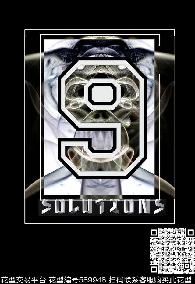 男装个性抽象数字T恤卫衣数码印花华亿平台下载（图片编号: 589948） - 瓦栏（Walan）