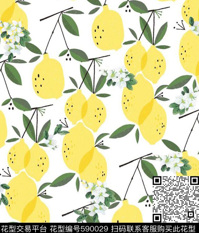 小清新水果小碎花传统印花华亿平台下载（图片编号: 590029） - 瓦栏（Walan）