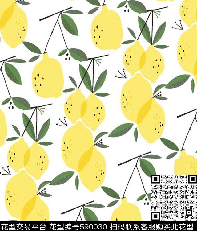 小清新水果小碎花传统印花华亿平台下载（图片编号: 590030） - 瓦栏（Walan）