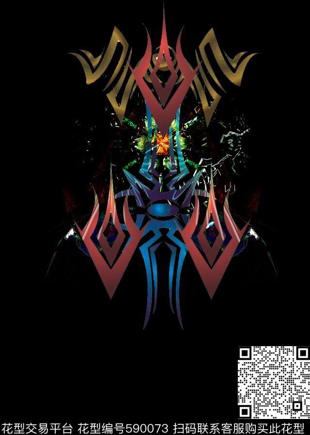 几何火魅T恤传统印花华亿平台下载（图片编号: 590073） - 瓦栏（Walan）