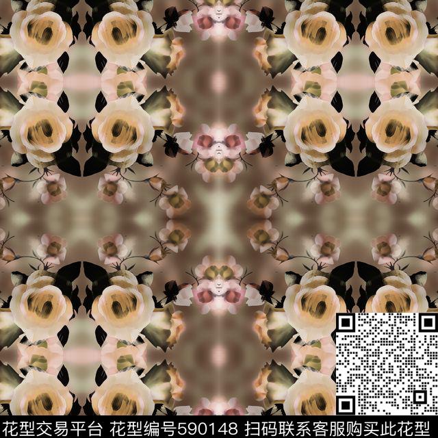 定位花满版传统印花华亿平台下载（图片编号: 590148） - 瓦栏（Walan）