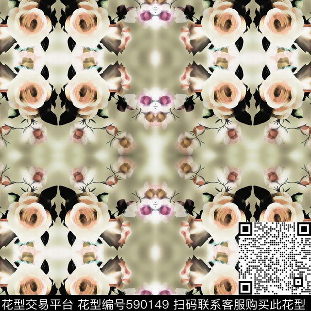 定位花满版传统印花华亿平台下载（图片编号: 590149） - 瓦栏（Walan）