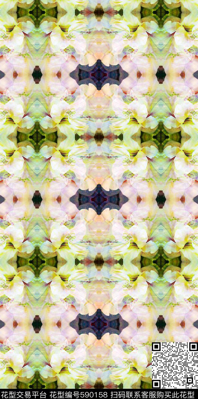 花卉。定位满版中老年数码印花华亿平台下载（图片编号: 590158） - 瓦栏（Walan）