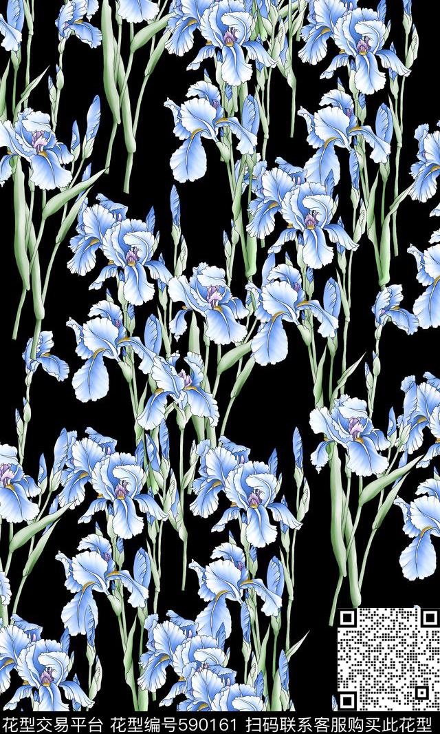 定位花卉满版中老年数码印花华亿平台下载（图片编号: 590161） - 瓦栏（Walan）