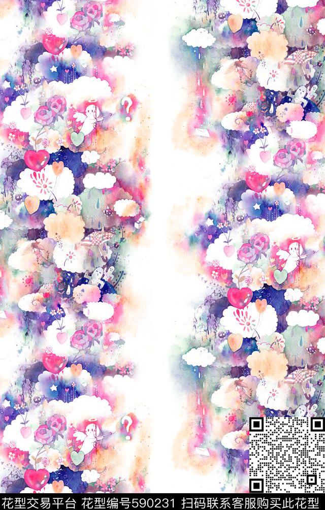 手绘定位中老年数码印花华亿平台下载（图片编号: 590231） - 瓦栏（Walan）