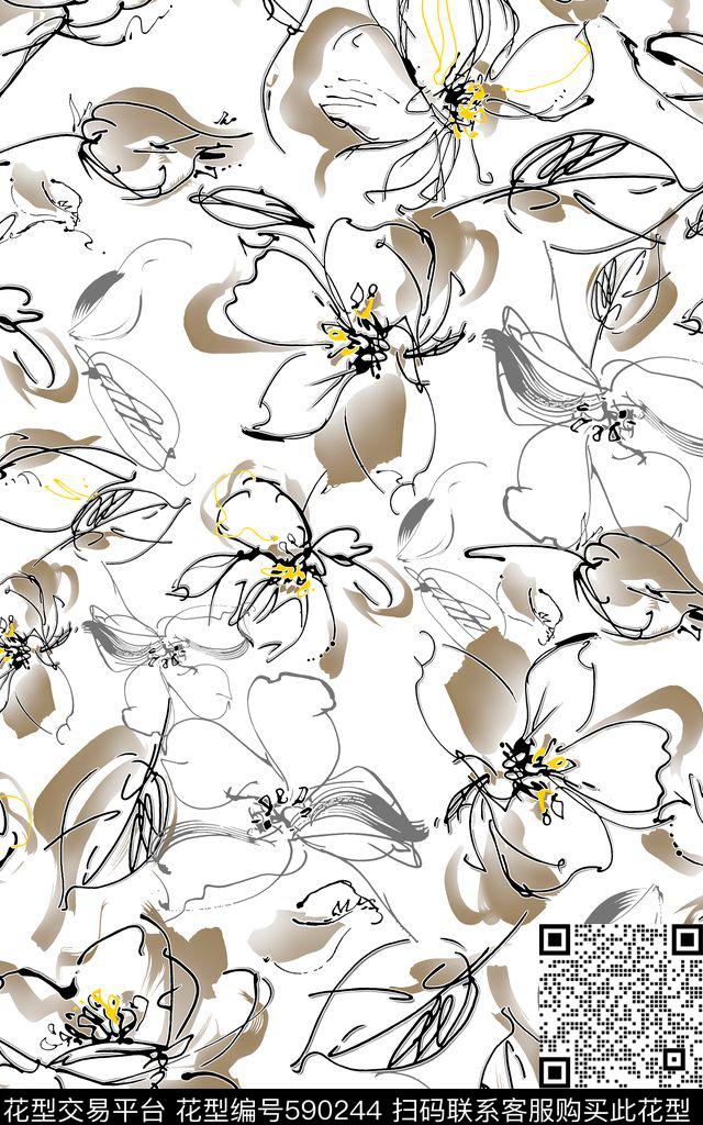 小碎花休闲风素雅传统印花华亿平台下载（图片编号: 590244） - 瓦栏（Walan）