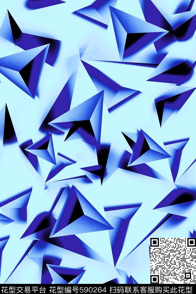 抽象几何纹理数码印花华亿平台下载（图片编号: 590264） - 瓦栏（Walan）