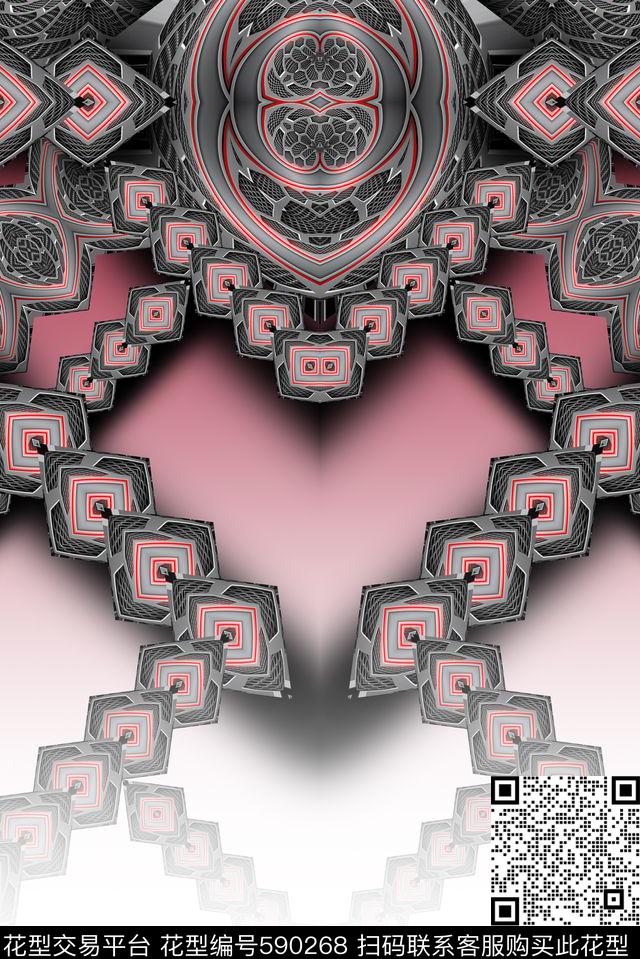 民族对称定位数码印花华亿平台下载（图片编号: 590268） - 瓦栏（Walan）