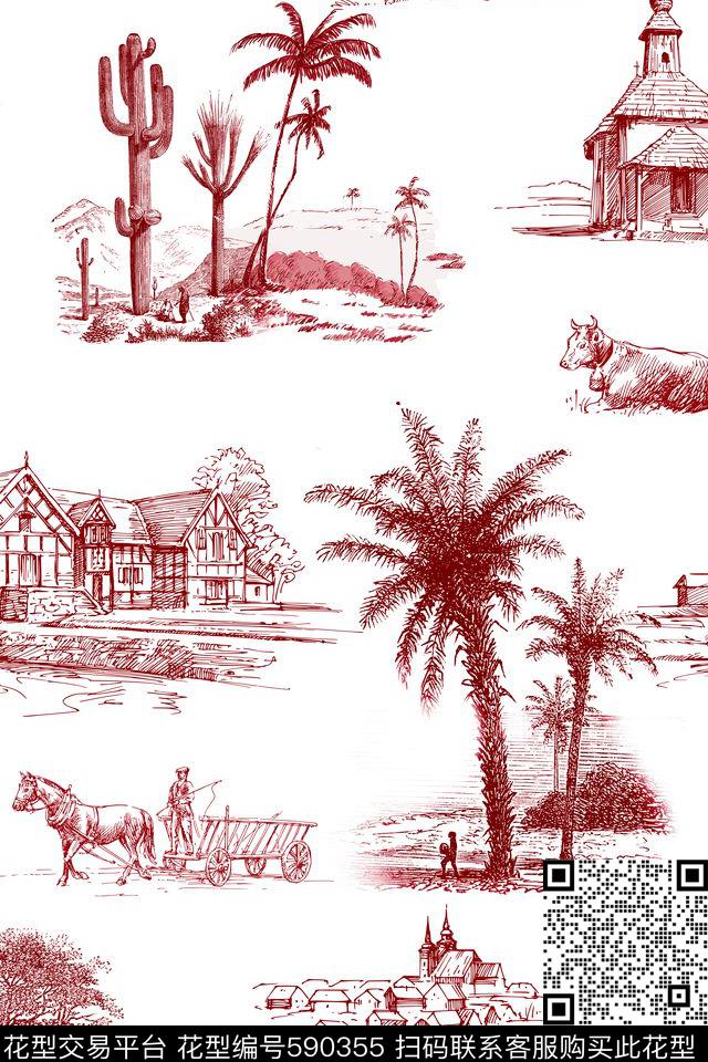 法式乡村民族风签字笔传统印花华亿平台下载（图片编号: 590355） - 瓦栏（Walan）