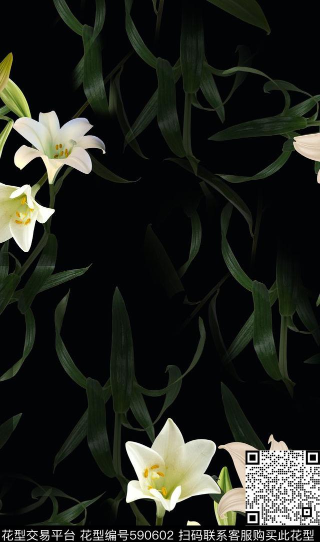 花卉数码印花华亿平台下载（图片编号: 590602） - 瓦栏（Walan）