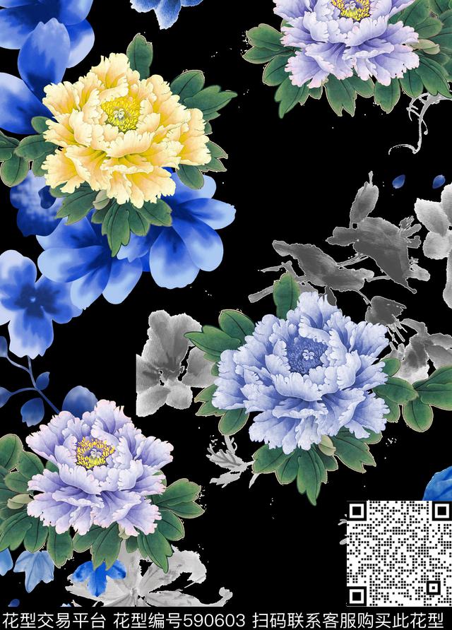 潮流民族风中国风数码印花华亿平台下载（图片编号: 590603） - 瓦栏（Walan）