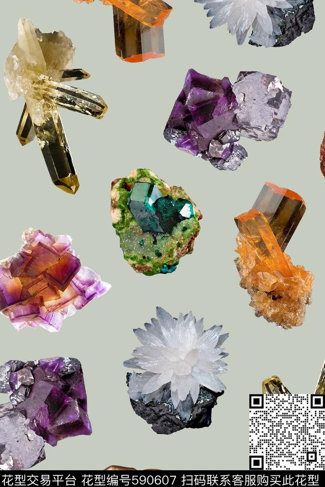 宝石矿石地质数码印花华亿平台下载（图片编号: 590607） - 瓦栏（Walan）