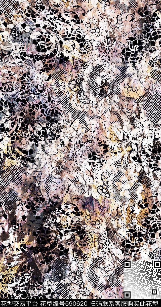 蕾丝肌理中老年数码印花华亿平台下载（图片编号: 590620） - 瓦栏（Walan）