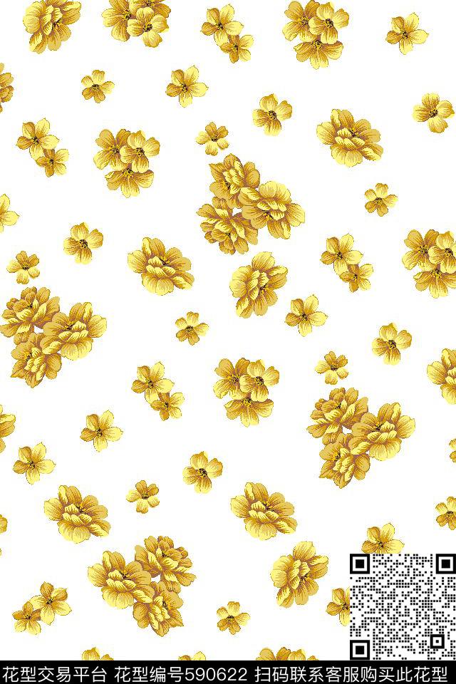 田园风小碎花小花数码印花华亿平台下载（图片编号: 590622） - 瓦栏（Walan）