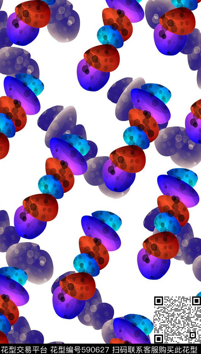 数码图案圆形变换多色数码印花华亿平台下载（图片编号: 590627） - 瓦栏（Walan）