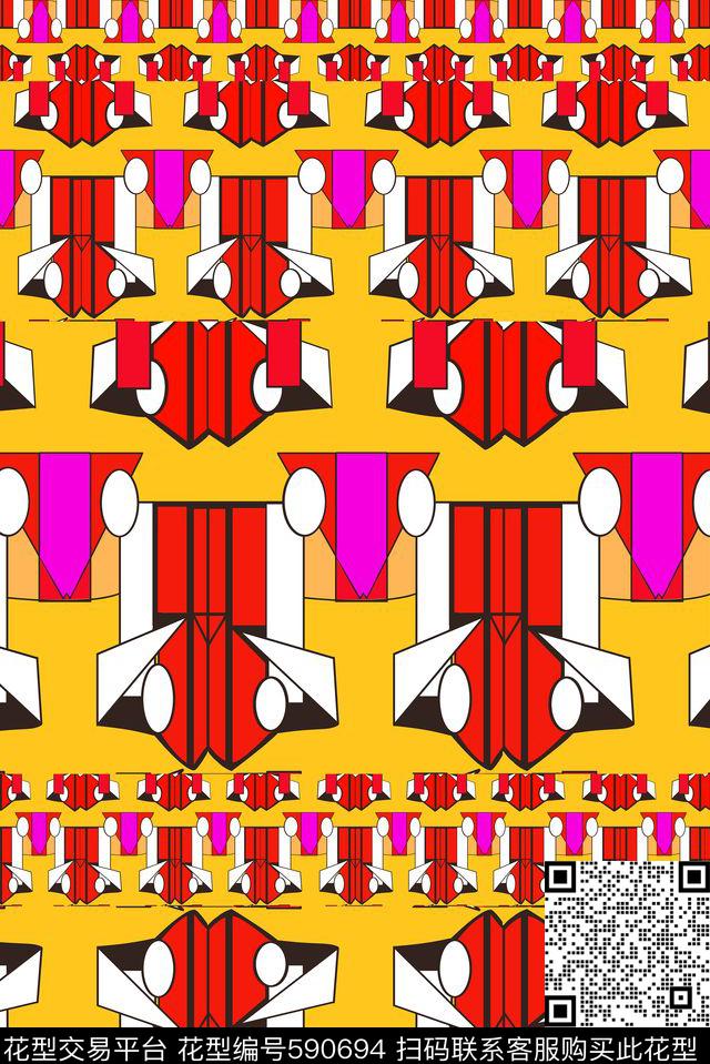 几何折纸效果女装几何折纸效果箱包几何传统印花华亿平台下载（图片编号: 590694） - 瓦栏（Walan）