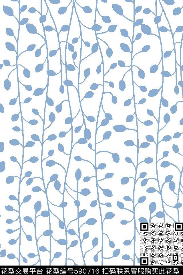 田园风树叶传统印花华亿平台下载（图片编号: 590716） - 瓦栏（Walan）