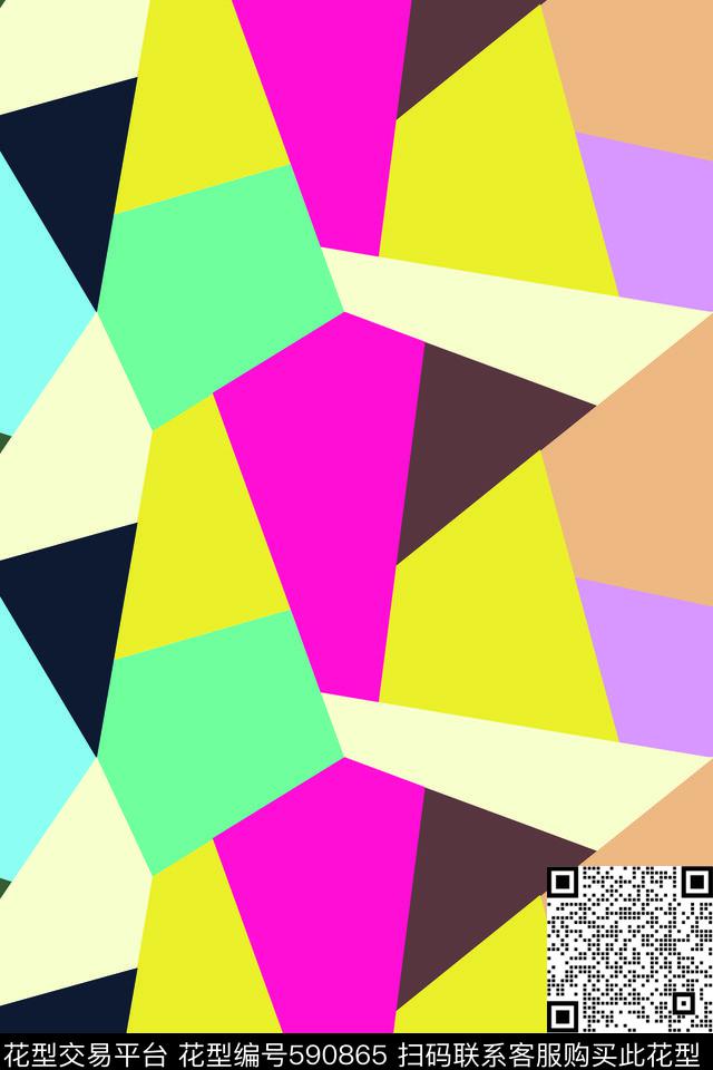 田园几何格调数码印花华亿平台下载（图片编号: 590865） - 瓦栏（Walan）