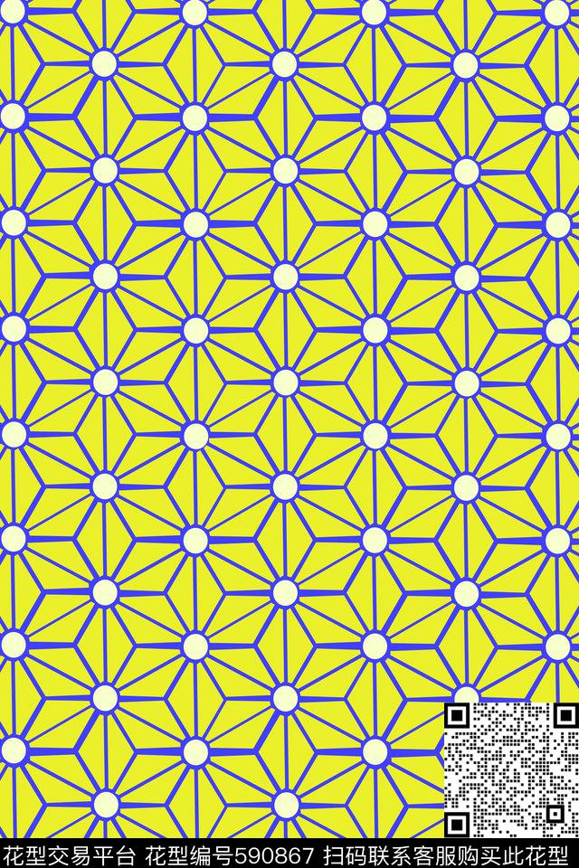 几何秋葵田园传统印花华亿平台下载（图片编号: 590867） - 瓦栏（Walan）