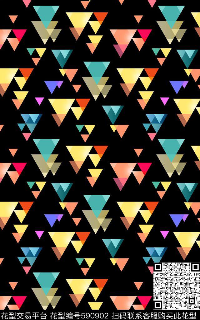 几何拼接几何图形梦幻光晕三角行传统印花华亿平台下载（图片编号: 590902） - 瓦栏（Walan）