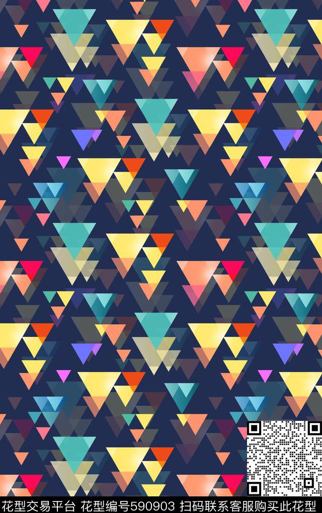 几何拼接几何图形梦幻光晕三角行数码印花华亿平台下载（图片编号: 590903） - 瓦栏（Walan）