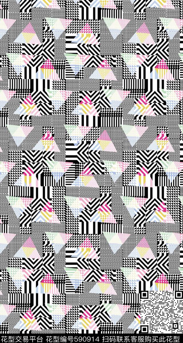 几何拼接几何休闲图形几何传统印花华亿平台下载（图片编号: 590914） - 瓦栏（Walan）