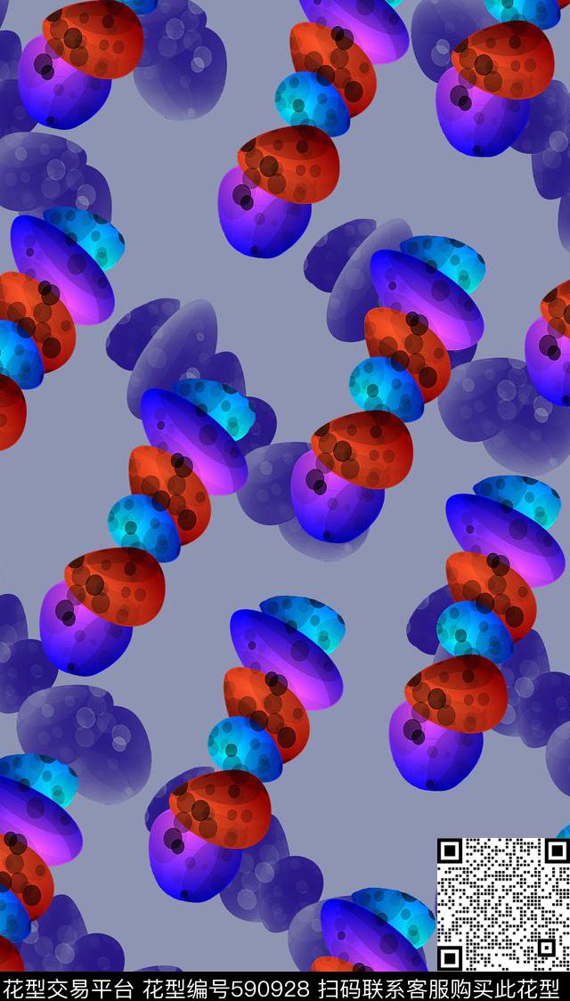 数码图案圆形变换多色数码印花华亿平台下载（图片编号: 590928） - 瓦栏（Walan）
