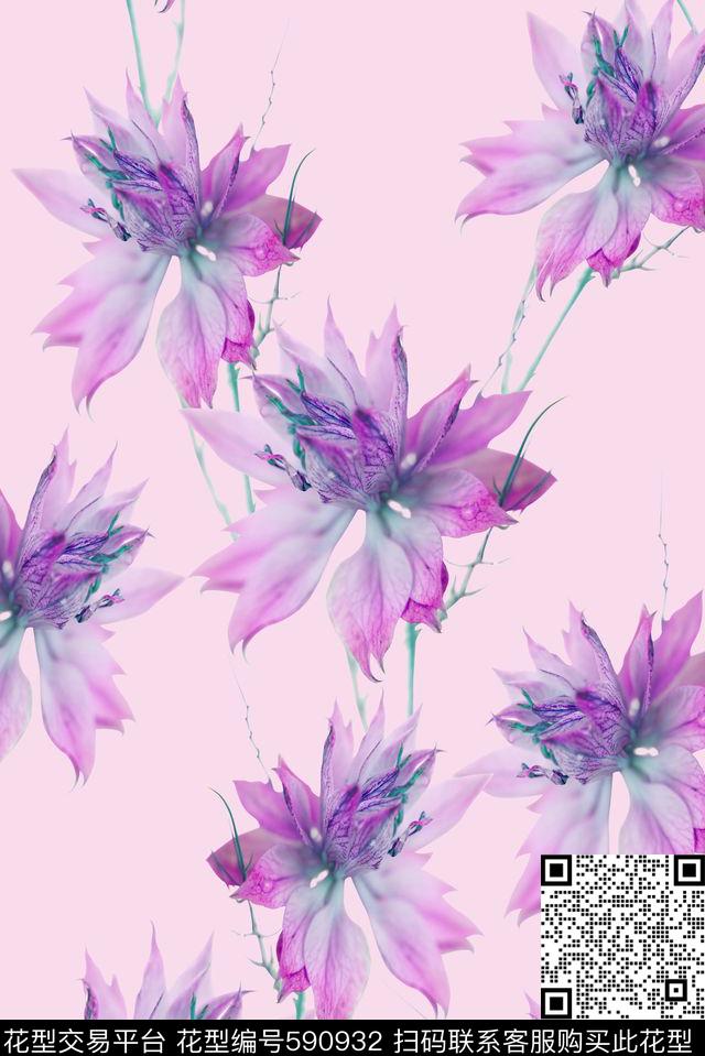 可爱系列朦胧感时尚潮流数码印花华亿平台下载（图片编号: 590932） - 瓦栏（Walan）