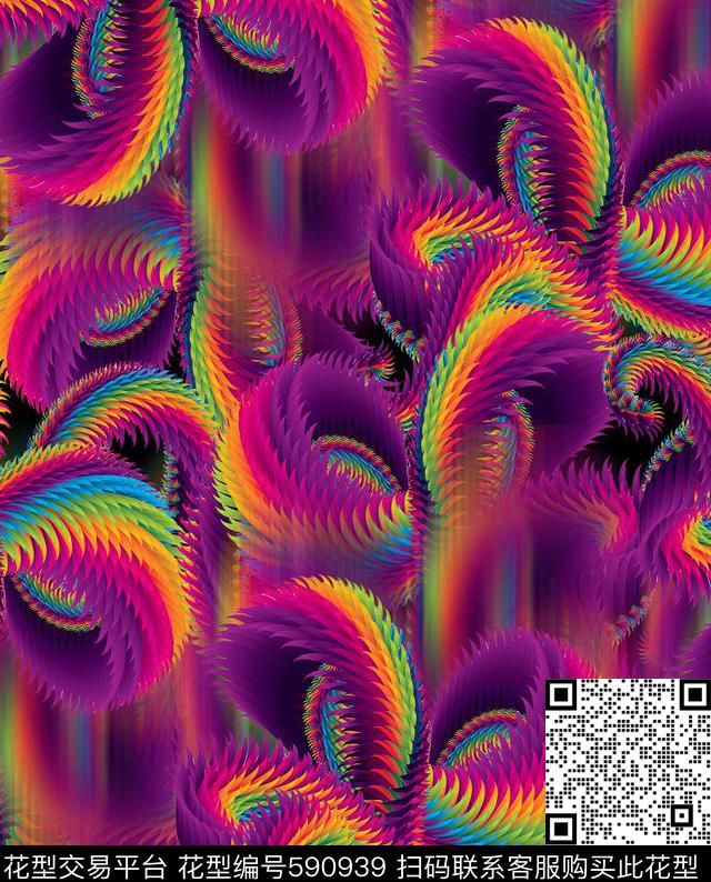 抽象风格渐变色个性印花数码印花华亿平台下载（图片编号: 590939） - 瓦栏（Walan）