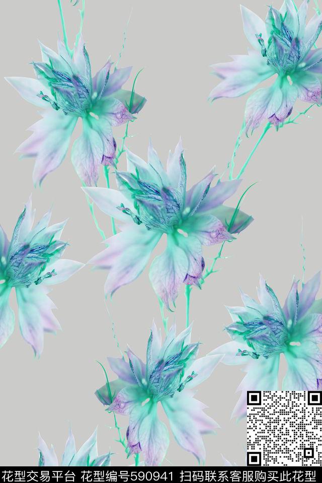 可爱系列朦胧感时尚潮流数码印花华亿平台下载（图片编号: 590941） - 瓦栏（Walan）