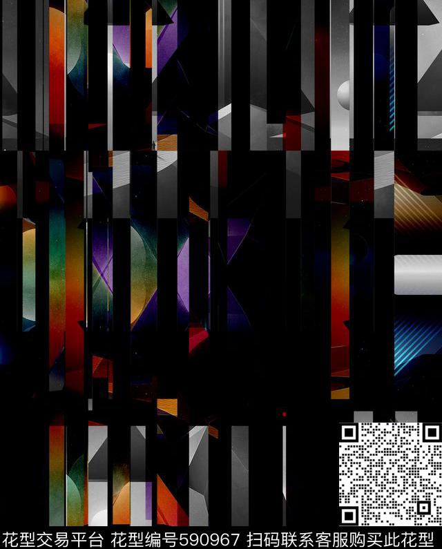 个性男装切割几何印花数码印花华亿平台下载（图片编号: 590967） - 瓦栏（Walan）