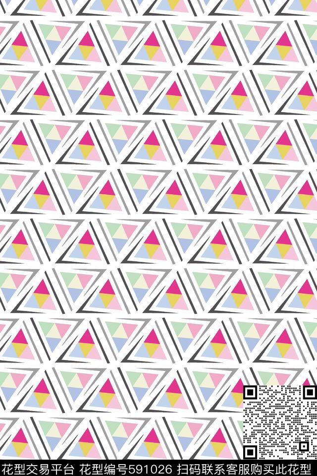 几何拼接几何休闲三角形传统印花华亿平台下载（图片编号: 591026） - 瓦栏（Walan）