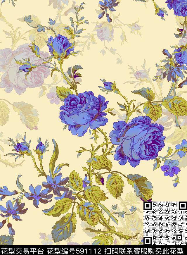 中国风旗袍印花高档设计数码印花华亿平台下载（图片编号: 591112） - 瓦栏（Walan）